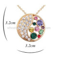 2015 New Arrived Crystal Silver Plated Chain Pendan Necklace For Women